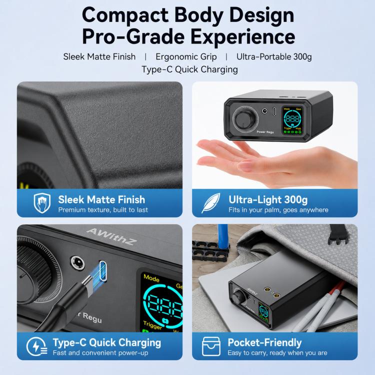 Compact matte black spot welder with rotary knob and front status screen