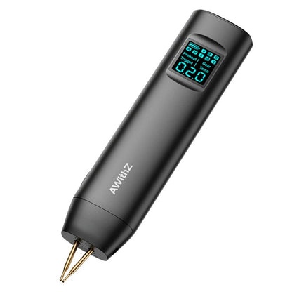 Portable battery spot welder with HD color screen and dual welding pins, black body