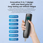 Handheld spot welder with curved grip and color screen, dual pins at the bottom