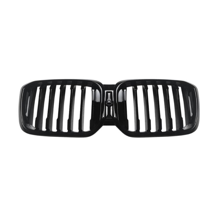 Front air intake grille with black kidney frame and vertical slat inserts