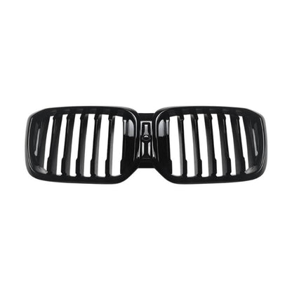 Front air intake grille with black kidney frame and vertical slat inserts