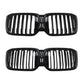 Front air intake grille accessory set with two-piece black kidney grille