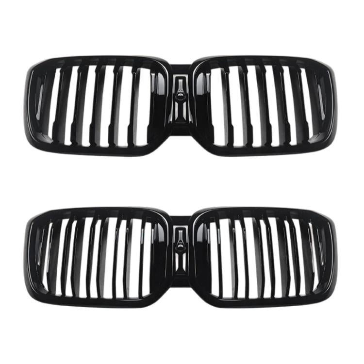 Front air intake grille accessory set with two-piece black kidney grille
