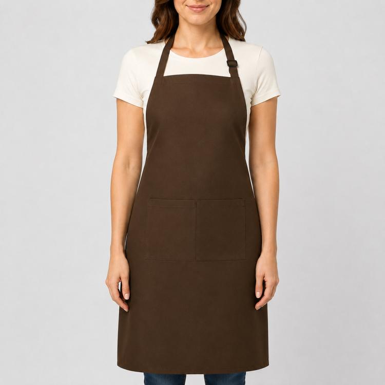 Polyester Bib Apron with Pockets Adjustable Neck Strap Water Resistant Chef Apron