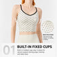Women Shockproof Side Breast Support Sports Bra Fixed Cup Back Beauty Yoga Tank Top, S, M, L, XL