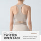 Women Integrated Square Neck Sports Tank Top Wide Strap Shock Absorbing Yoga Wear For Running, S, M, L, XL