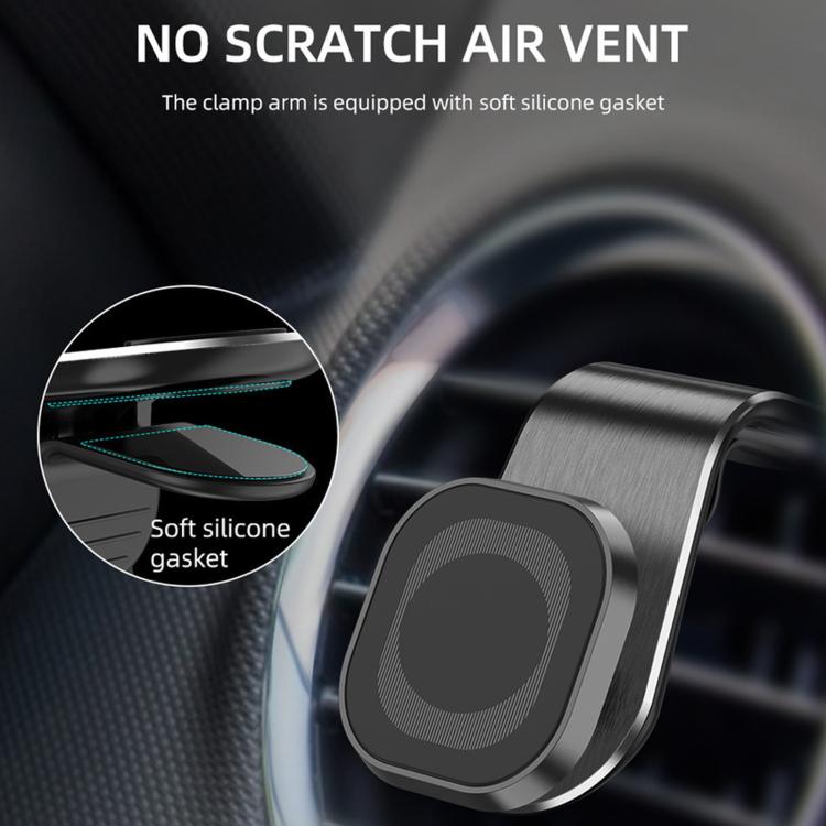 Car vent mount phone holder with soft silicone gasket on clip
