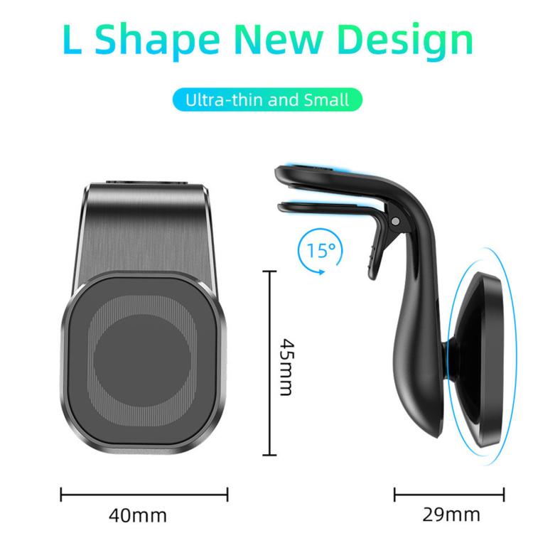 Compact L-shape car phone holder vent mount with clamp dimensions