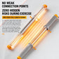 Two-handle spring arm exerciser with grey textured grips, chrome coil spring, orange caps