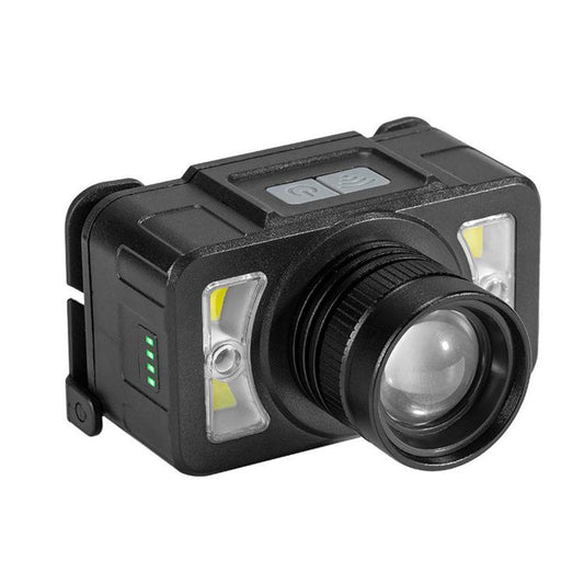 E-SMARTER LED Headlamp With Motion Sensor Zoomable Powerful Headlight USB Rechargeable Head Flashlight, Small XPE 1200mAh, Large P50 2000mAh, Large P50 2500mAh