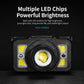 Black LED headlamp front module with four yellow LED chips around the lens