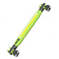 Green and black LED foldable inspection light with two clip-mounted feet