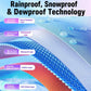 Multi-layer black EV charging port cover shown with dewproof and snowproof design