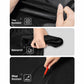 Black waterproof, wear-resistant charging cover with hands adjusting the fabric