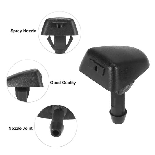 Front windshield washer nozzle with joint, black plastic spray outlet for Volvo S80/XC90