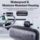 Black waterproof housing cover with hinged lid and sealed front window