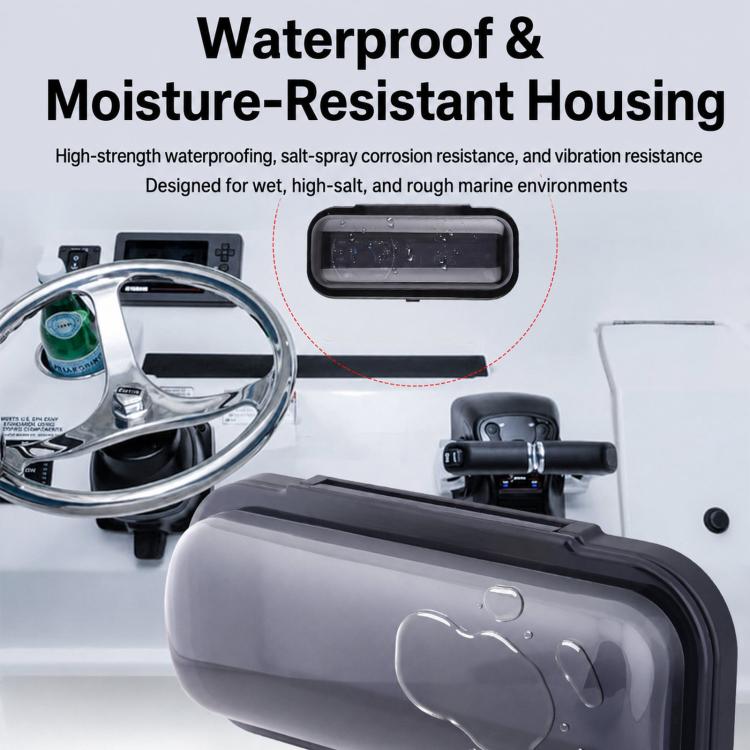 Black waterproof housing cover with hinged lid and sealed front window
