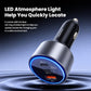 Toocki car charger with blue LED ring and ports: USB-C1, USB-C2, USB-A