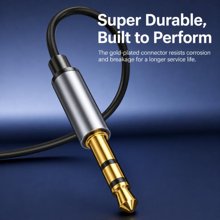 Bluetooth aux audio receiver adapter with gold-plated 3.5mm connector and cable