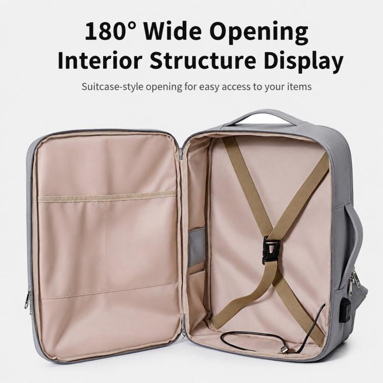 REMOID Large Travel Backpack Waterproof Flight Approved Weekender Bag With USB Port