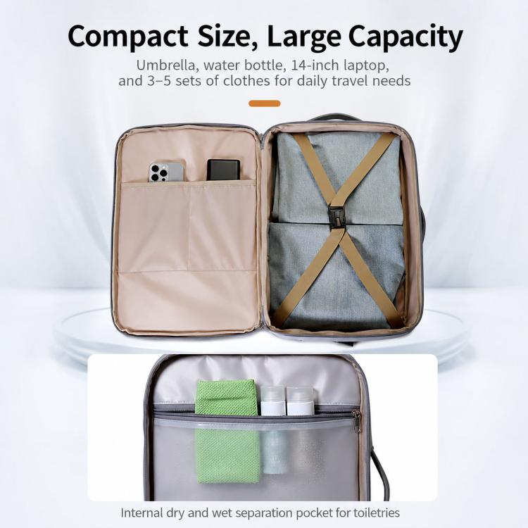 REMOID Large Travel Backpack Waterproof Flight Approved Weekender Bag With USB Port