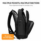 REMOID 15.6-inch laptop backpack in black, side view with multiple zip compartments