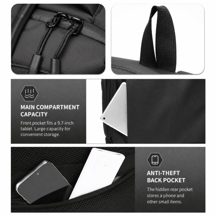 REMOID 15.6-inch laptop backpack with main compartment and hidden anti-theft back pocket