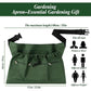 Dark green gardening apron bag with adjustable belt and multiple front zipper pockets