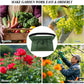 Green gardening apron bag with adjustable belt and front zipper pockets