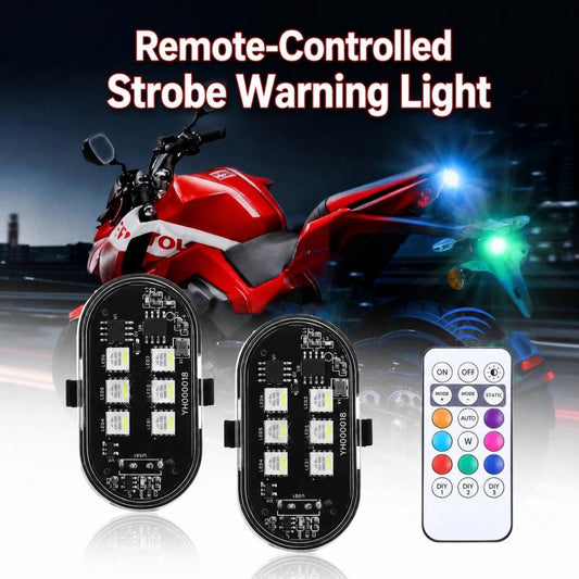 Remote Control Strobe Light For Cars & Motorcycles Wire-Free LED Warning Light For Drones, 1 Light, 2 Lights