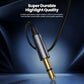 Gunmetal Bluetooth AUX adapter with gold 3.5mm audio jack plug