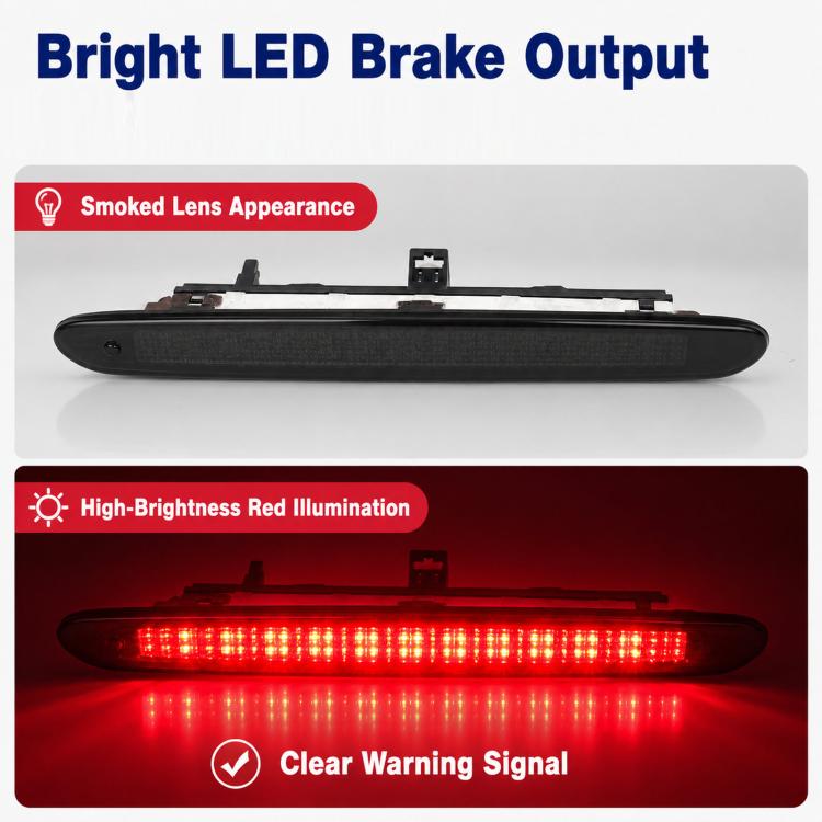 Smoked red lens high-mounted LED brake light with black housing
