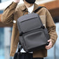 Men's laptop backpack, dark gray with two front zip compartments and shoulder straps