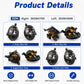 Fog light product pair showing clear lenses with black housings