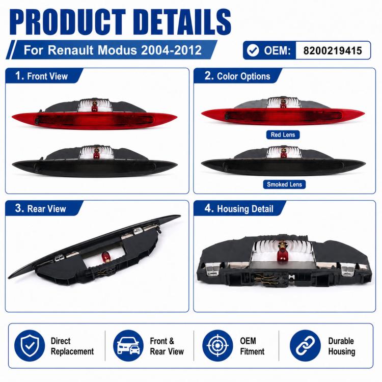 For 2004-2012 Renault Modus High-Mount Brake Warning Light 8200219415