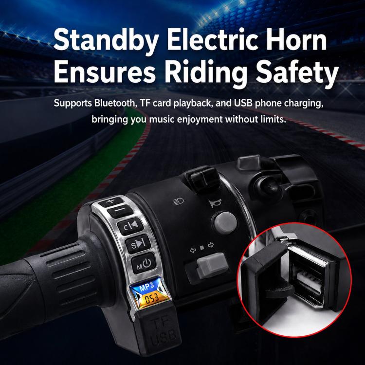 Black handlebar control switch with button panel and visible connector mount