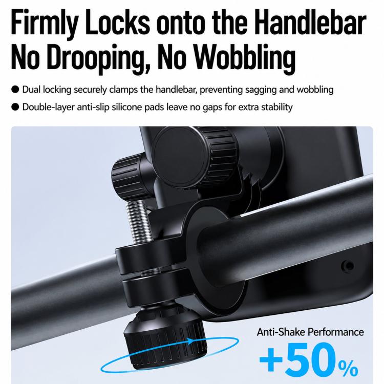 Motorcycle Shockproof Portable Riding Phone Holder Easy Access Cell Phone Mount, Handlebar, Rearview Mirror, Three-dimensional