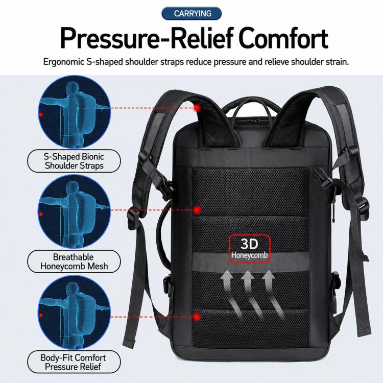 REMOID Expandable Laptop Backpack Water-Resistant Business Travel Bag, 9907