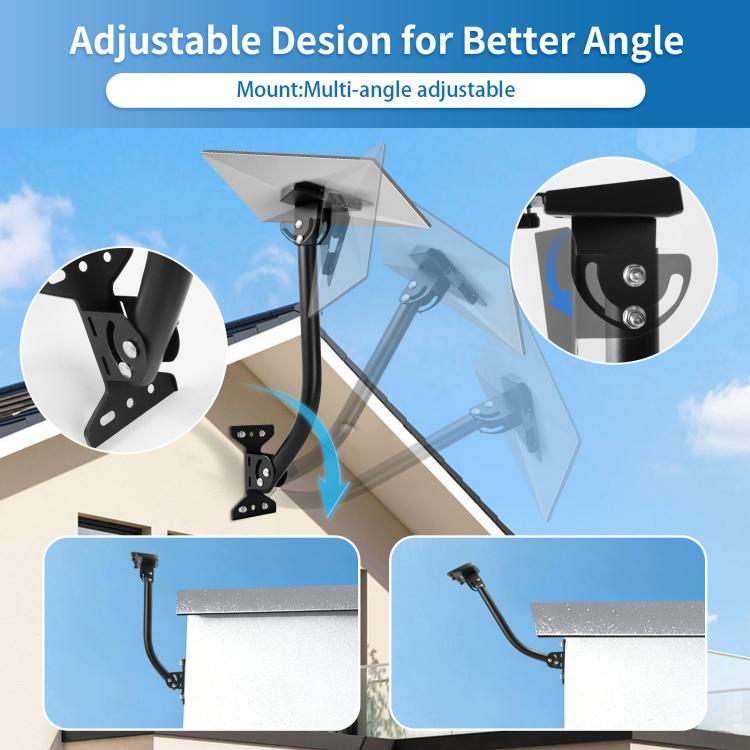 Adjustable multi-angle outdoor mounting bracket with black bent pipe and base plates