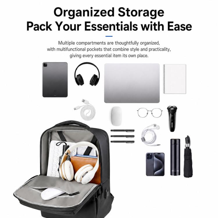 REMOID Laptop Waterproof Business Travel Back Pack Casual Daypack With USB Charging Port