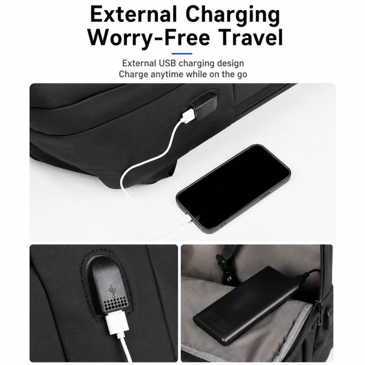 REMOID Laptop Waterproof Business Travel Back Pack Casual Daypack With USB Charging Port