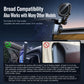 Clamp-on magnetic car phone holder with circular screen pad and dashboard bar mount