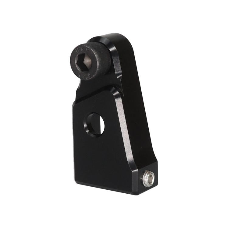 Black speed adjustment assist bracket with bolt and circular mounting hole