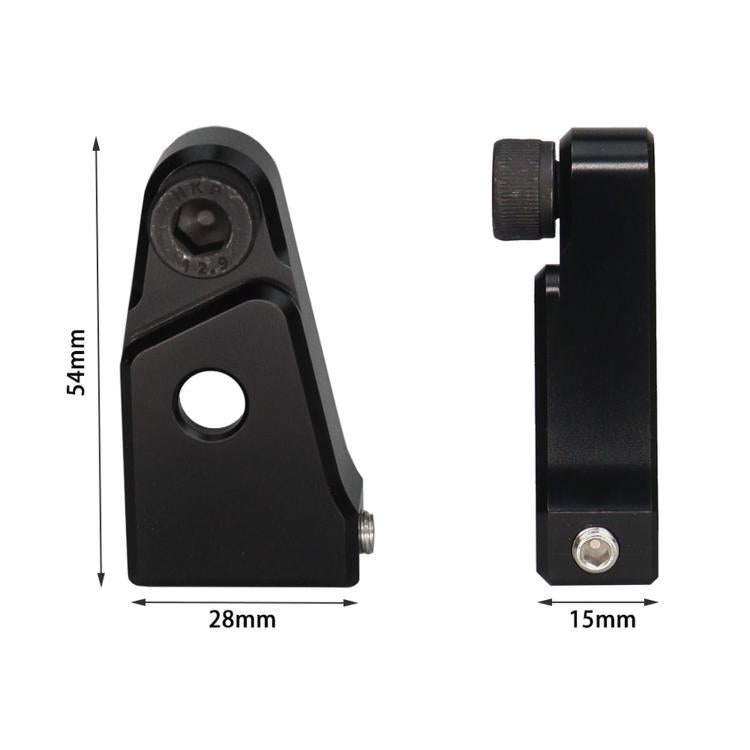 Black speed adjustment assist bracket with mounting hole and side bolt hardware