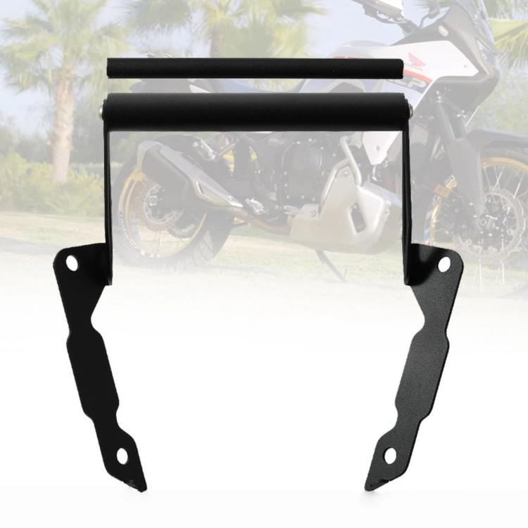 Black metal phone extension bracket with two mounting bars and screw holes