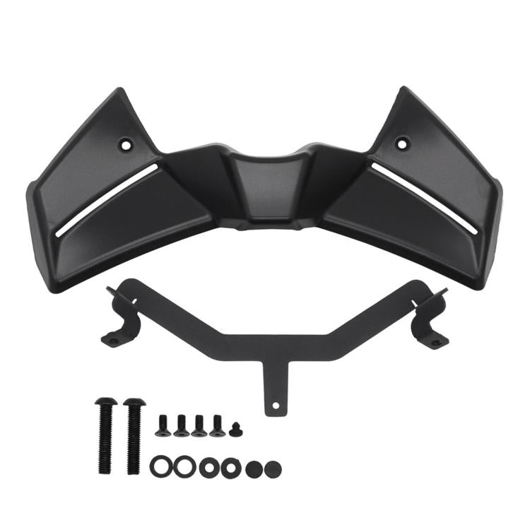 Front spoiler winglet kit for Yamaha MT-09 with black panels and mounting hardware.