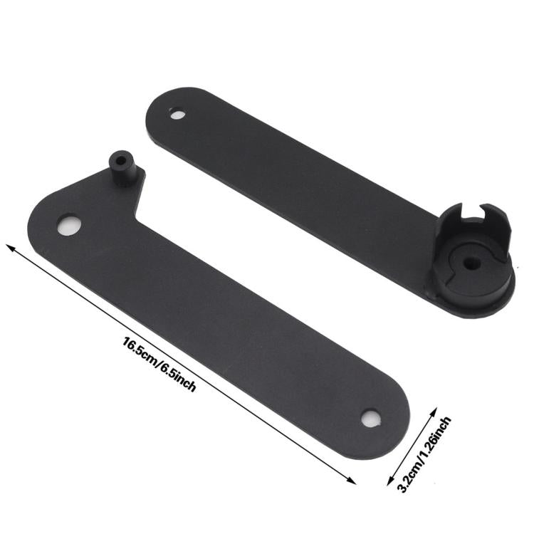 Black cam chain removal tool with fork clamp end and two mounting holes