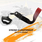 Black aluminum key case with burgundy lanyard strap and metal key ring