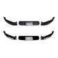 Front lip decor kit with two outer curved splitters and center grille insert, black finish