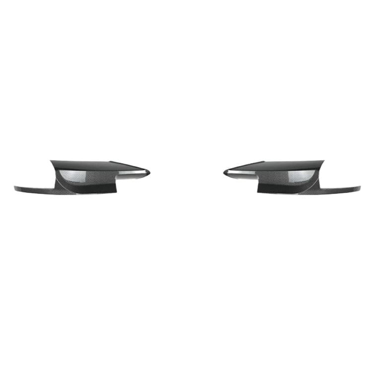 Carbon-fiber style front bumper trim pieces, two curved inserts with openings
